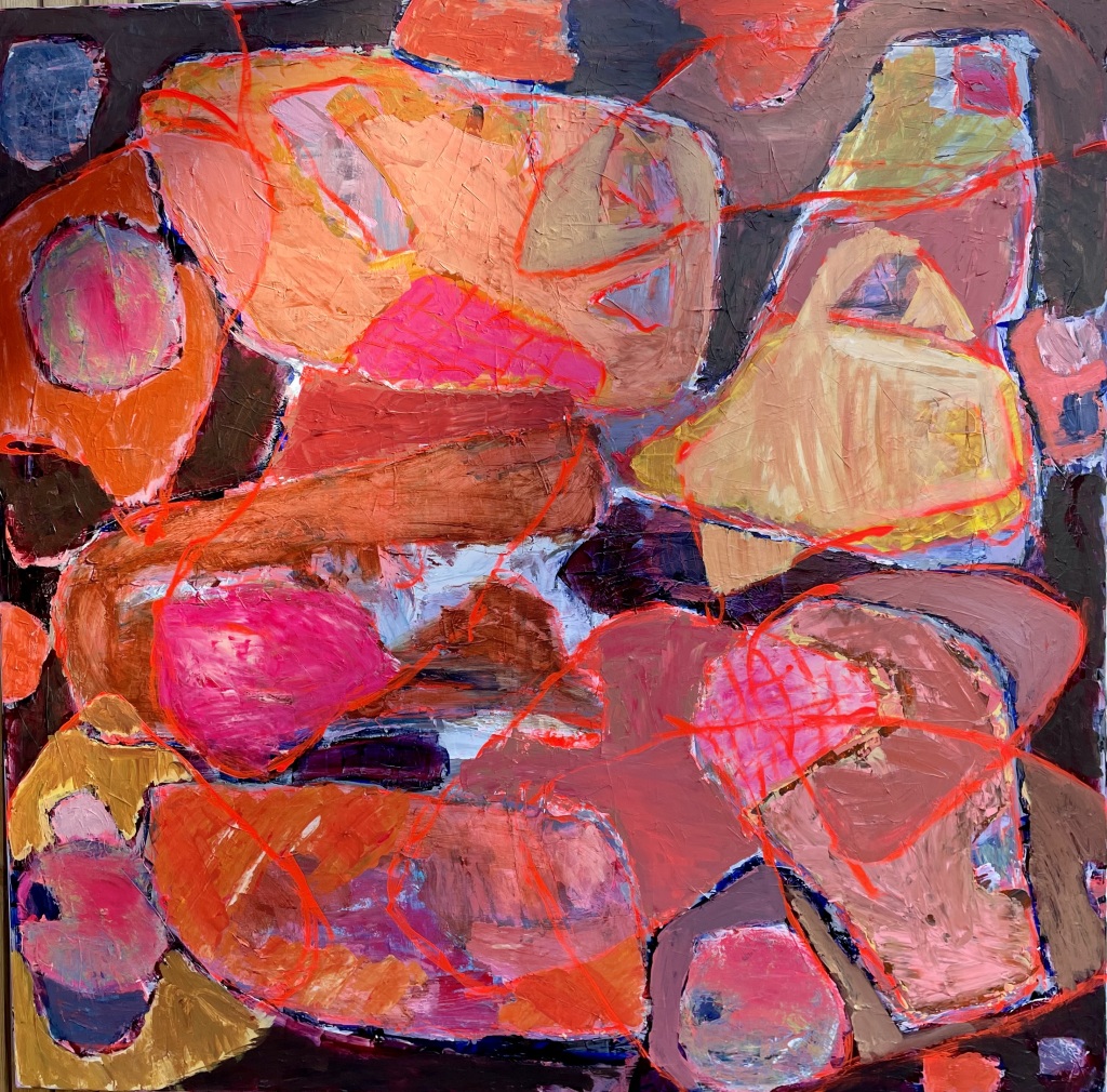 Acryl på lærred: 120 x 120 cm.
