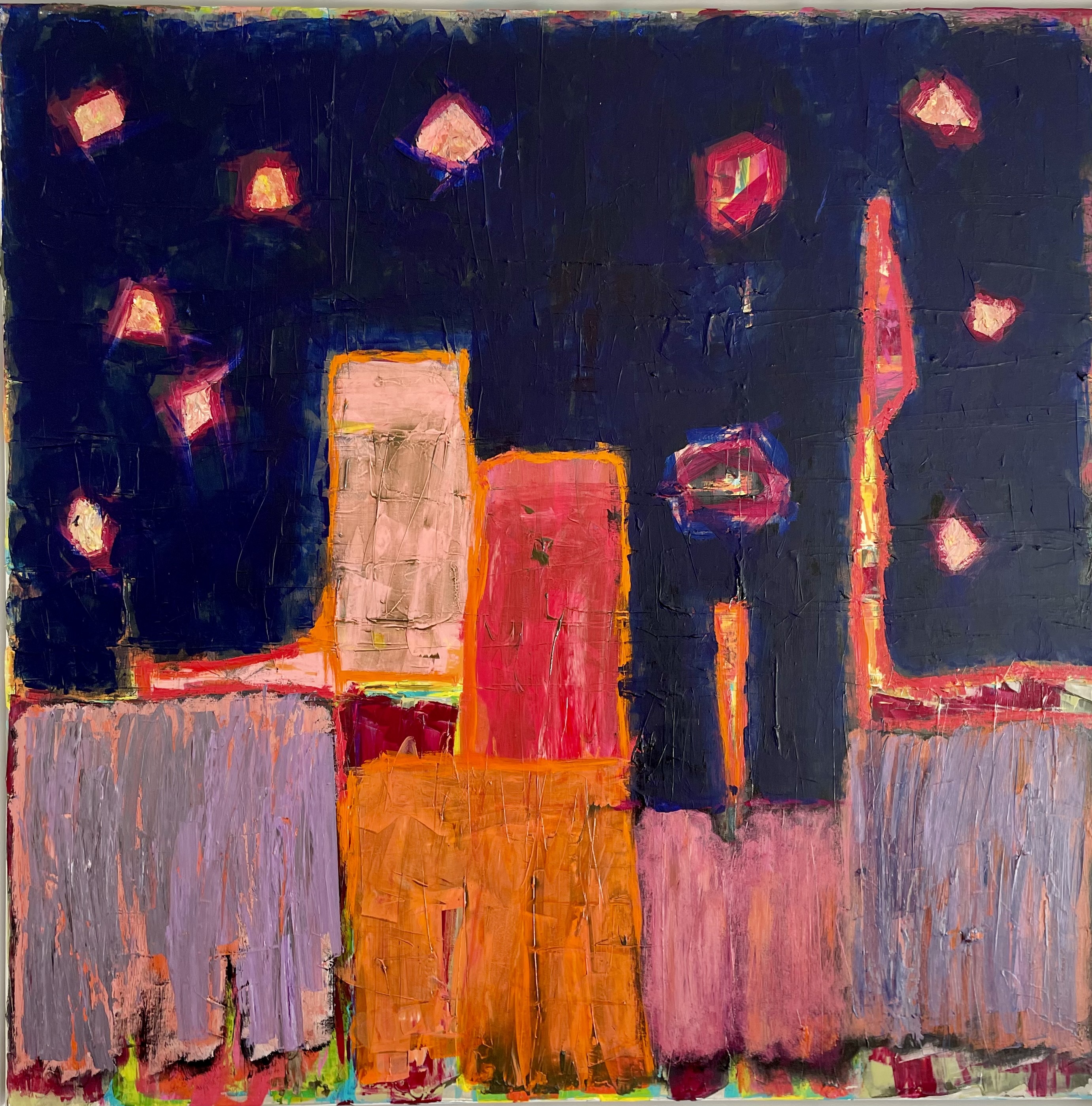 Acryl på lærred: 80 x 80 cm.