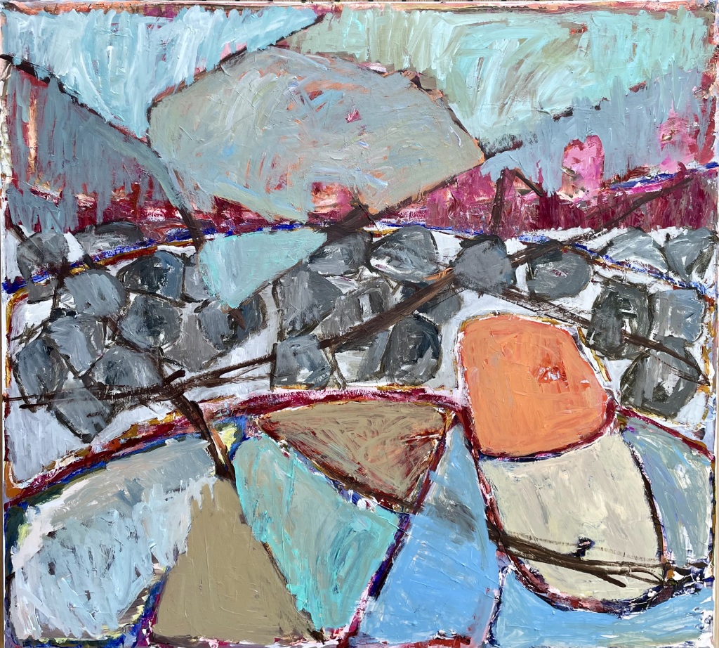 Acryl på lærred: 100 x 110 cm.