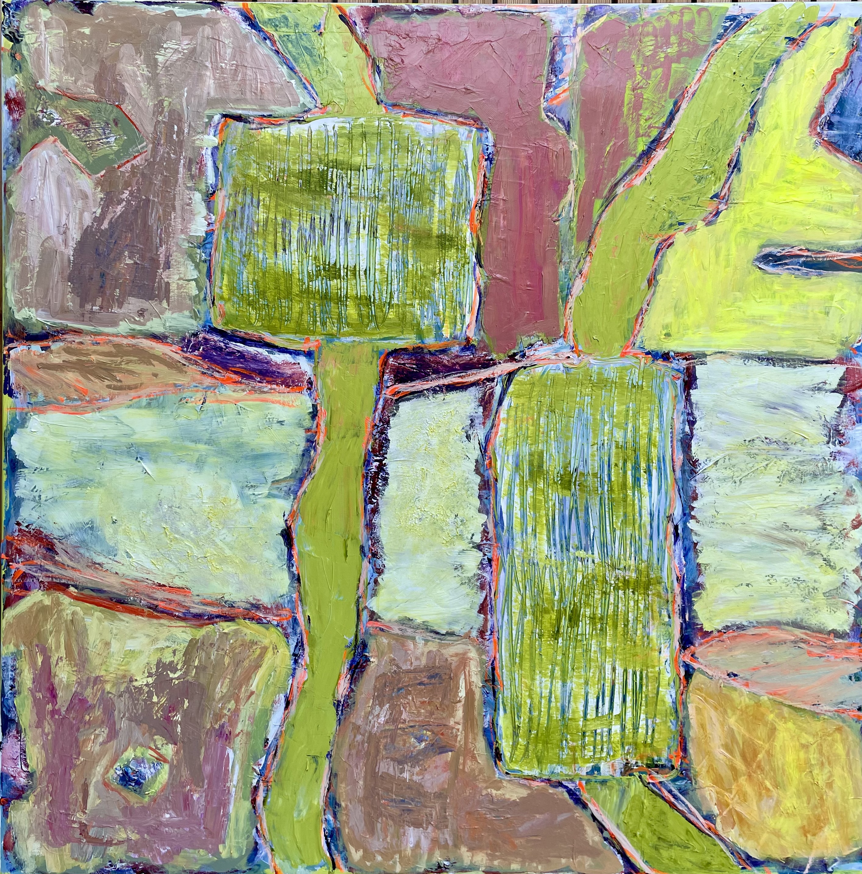 Acryl på lærred: 110 x 110 cm.