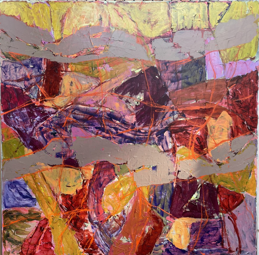 Acryl på lærred: 140 x 140 cm.
