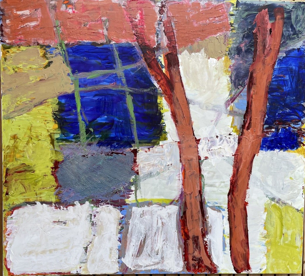Acryl på lærred: 100 x 110 cm.