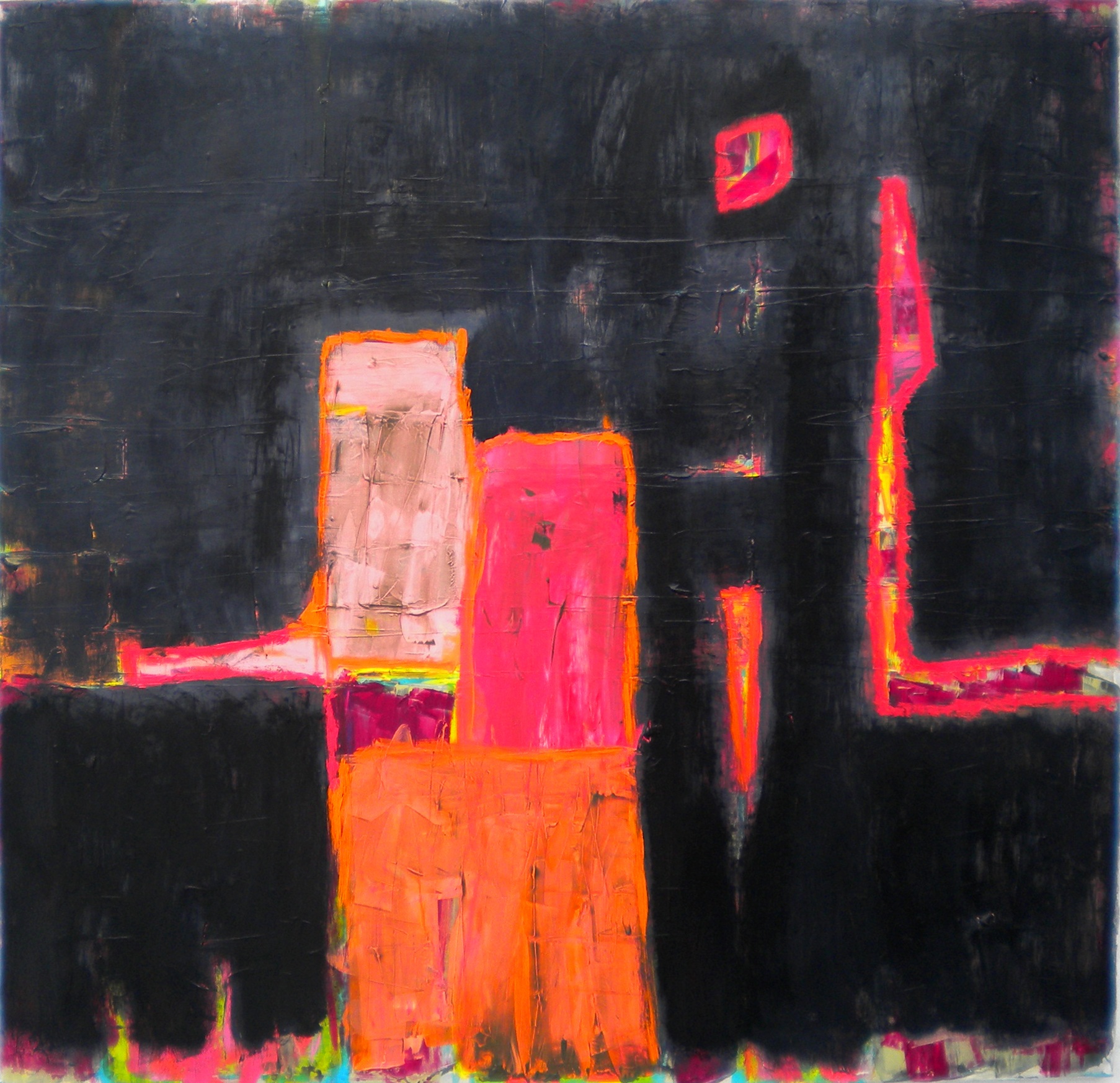Acrylic on canvas: 80 x 80 cm. Title: Night in New York
