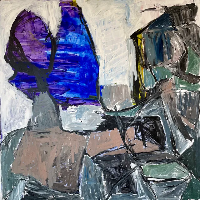 Acryl på lærred: 120 x 120 cm.