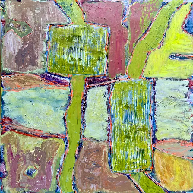 Acryl på lærred: 110 x 110 cm.