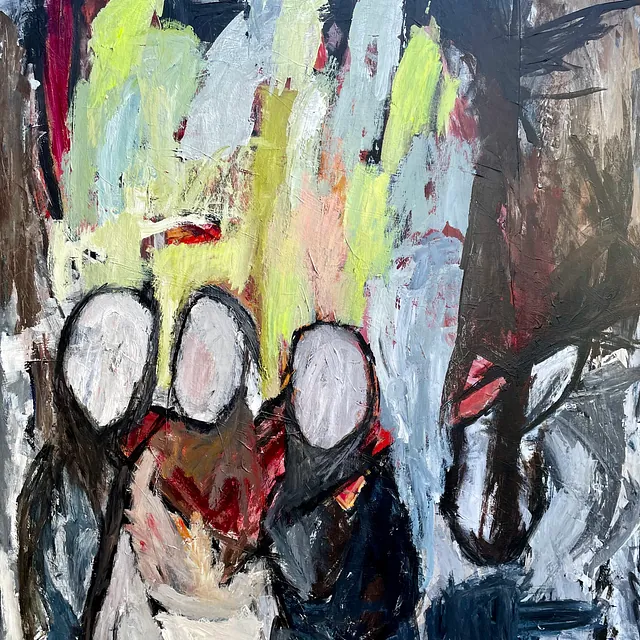 Acryl på lærred: 120 x 100 cm.