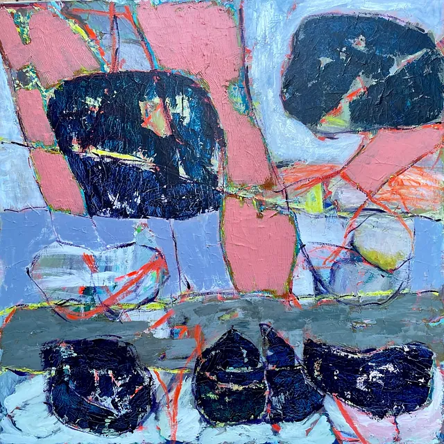 Acryl på lærred: 100 x 100 cm.