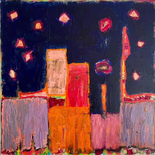 Acryl på lærred: 80 x 80 cm.