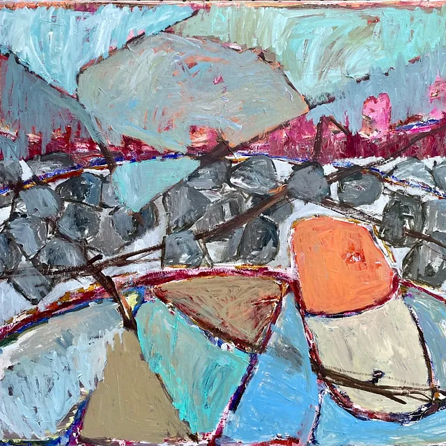 Acryl på lærred: 100 x 110 cm.